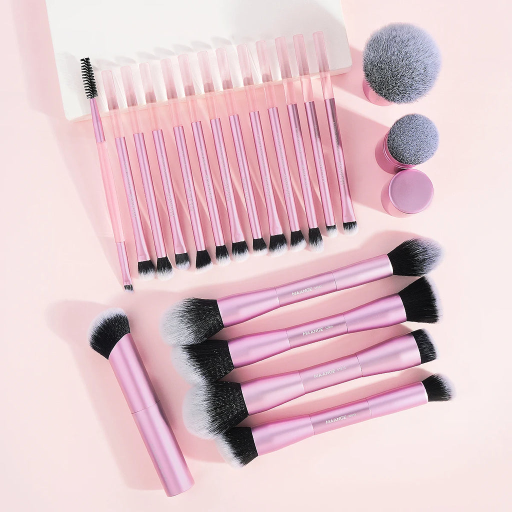 MAANGE 20-Piece Professional Double-Ended Makeup Brush Set – Face & Eye Blending