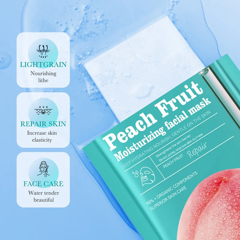 SADOER 10pcs Fruit & Floral Hydrating Face Masks – Chamomile & Blueberry