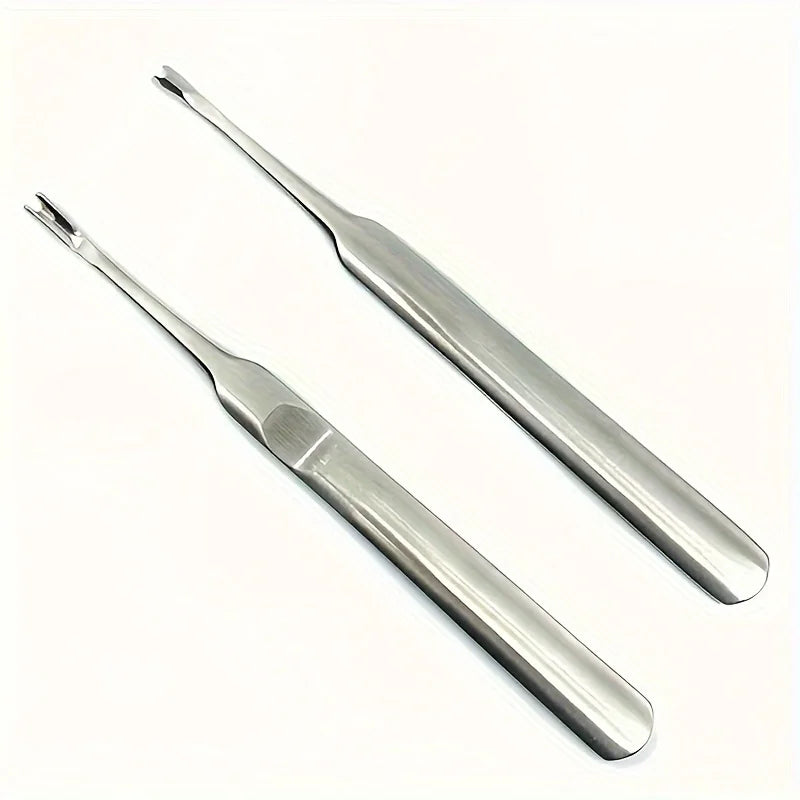 1pc Professional Stainless Steel Cuticle Pusher – Nail Cuticle Remover Fork for Manicure & Pedicure