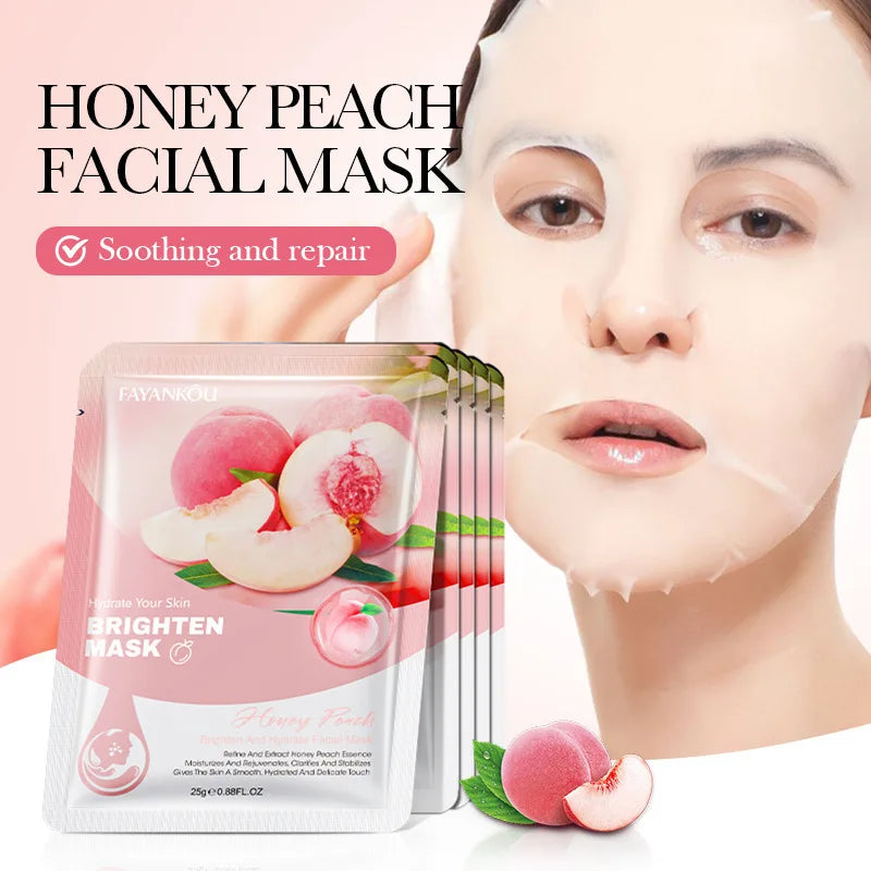 10pcs Fruit Facial Masks – Hydrating, Brightening & Firming Skincare