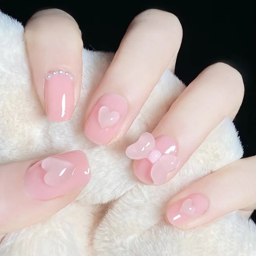 24Pc Leopard Chain Ballerina Press-On False Nails – Full Cover Reusable Tips