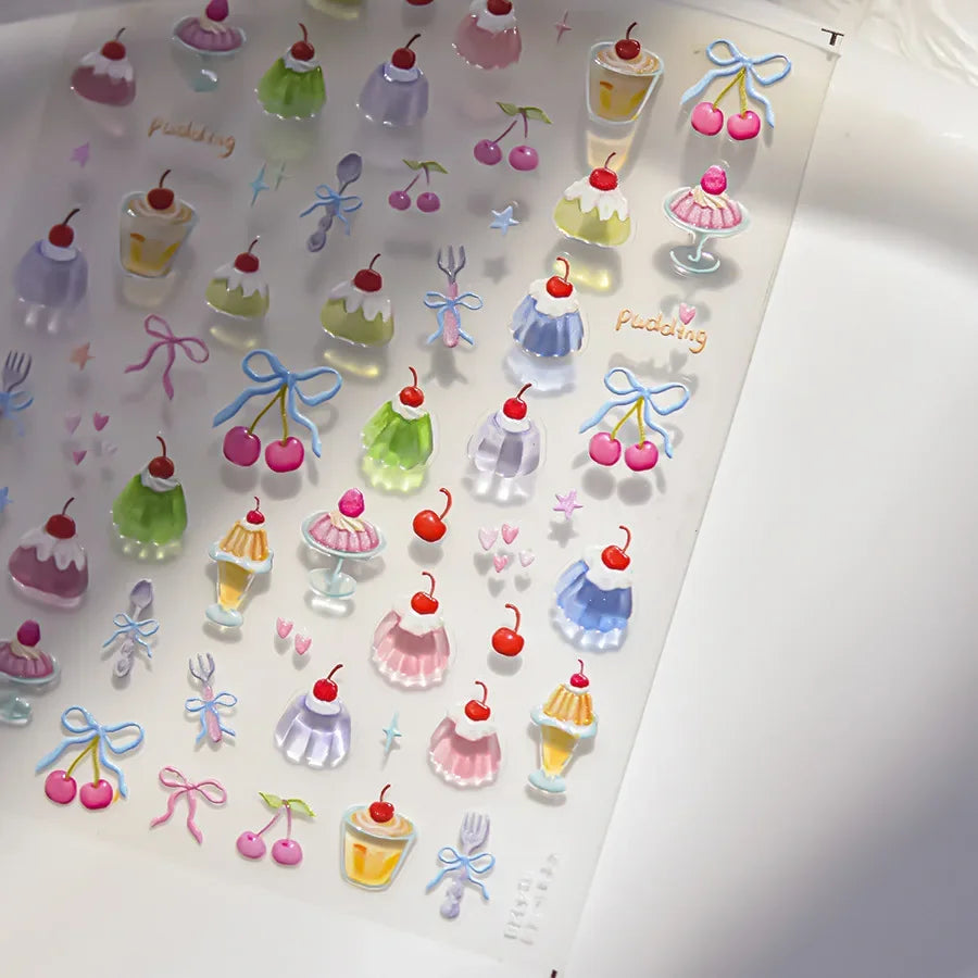 Autumn Maple & Ginkgo 5D Nail Art Stickers – Pumpkins, Ladybugs & Mushrooms