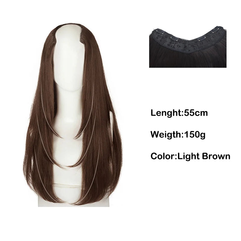 22" Synthetic Layered Hair Wig – Top Head Volume Extension