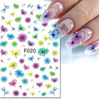3D Y2K Hibiscus Floral Nail Stickers