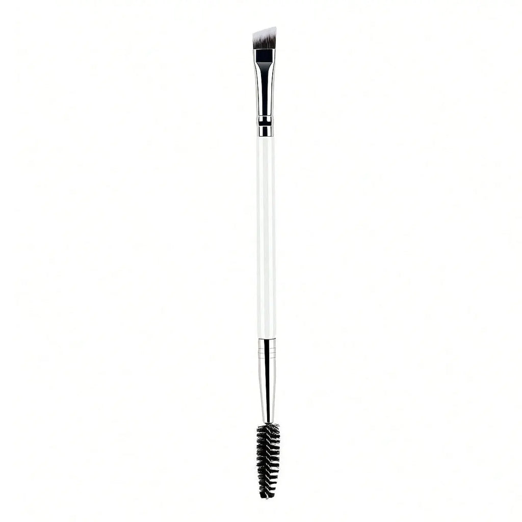 Dual-Ended Eyebrow & Eyelash Brush | Angled + Spoolie Makeup Tool