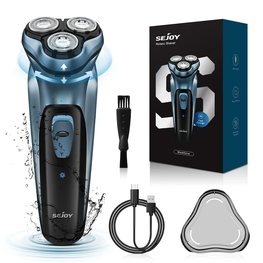 Rechargeable Electric Razor for Men – Portable Rotary Shaver & Beard Trimmer, Ideal Travel Grooming Gift