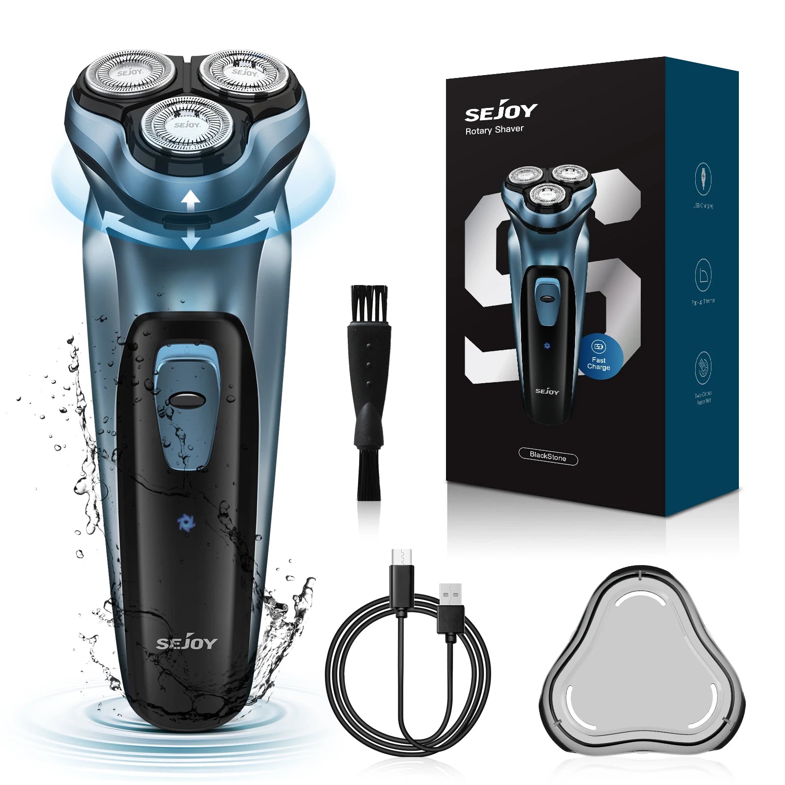 Rechargeable Electric Razor for Men – Portable Rotary Shaver & Beard Trimmer, Ideal Travel Grooming Gift