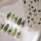 3D Gold Butterfly Nail Stickers – Self-Adhesive Decals for DIY Manicure