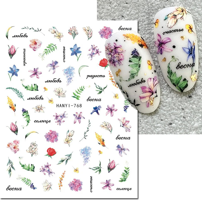 3D Floral & Butterfly Nail Art Stickers