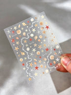 3D Starfish Shell Nail Stickers – Summer DIY Self-Adhesive Decals