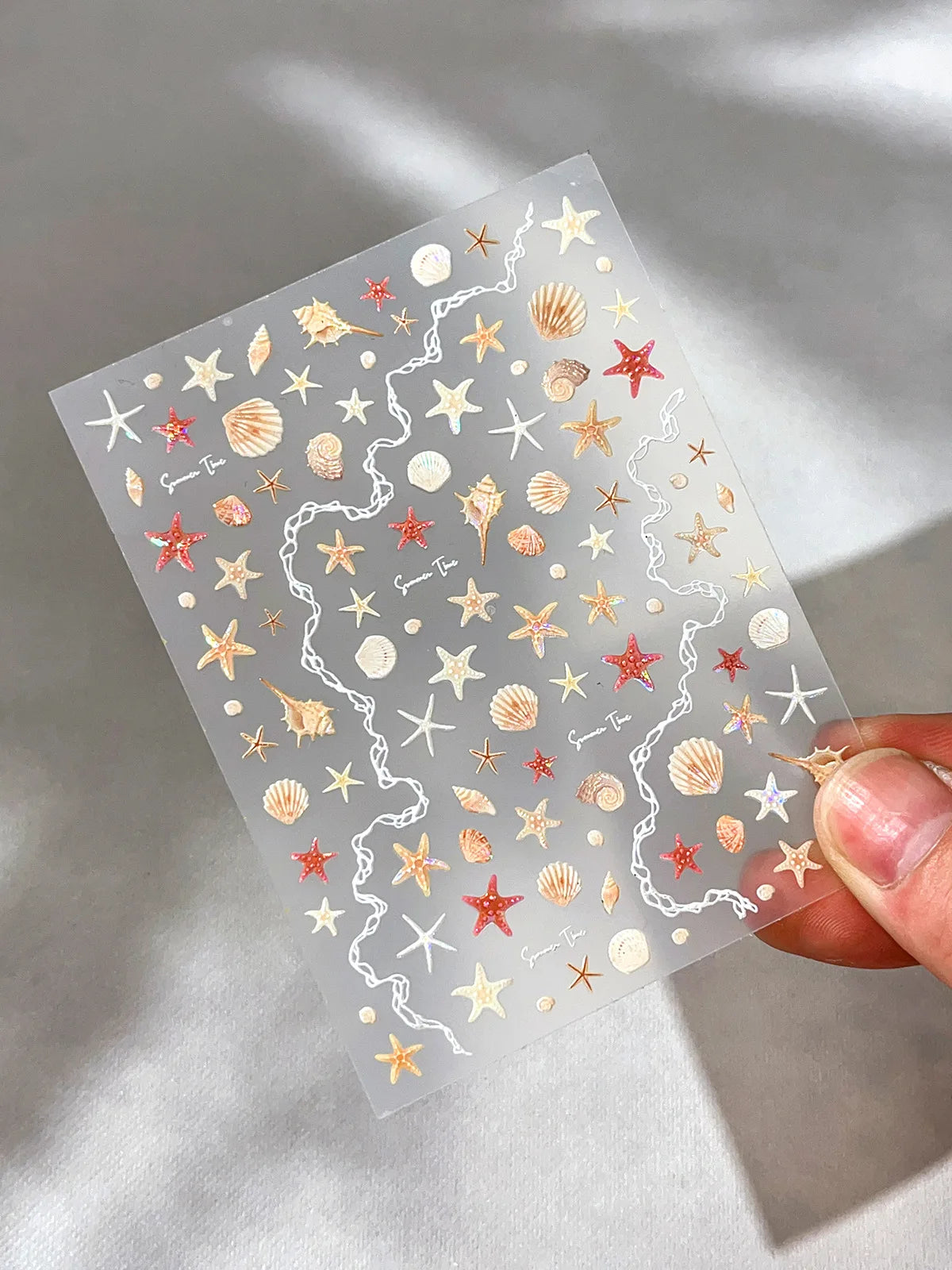 3D Starfish Shell Nail Stickers – Summer DIY Self-Adhesive Decals
