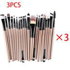 20-Piece Eye Brush Set – Complete Eyeshadow & Eyeliner Tools, Neutral Design