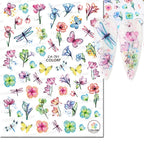 3D Butterfly & Flower Nail Art Stickers – Blue & Purple Decals for Manicure