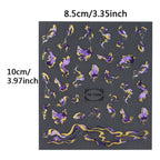 Holographic Purple & Blue Nail Art Stickers – Gold Ink Decals for DIY Manicure
