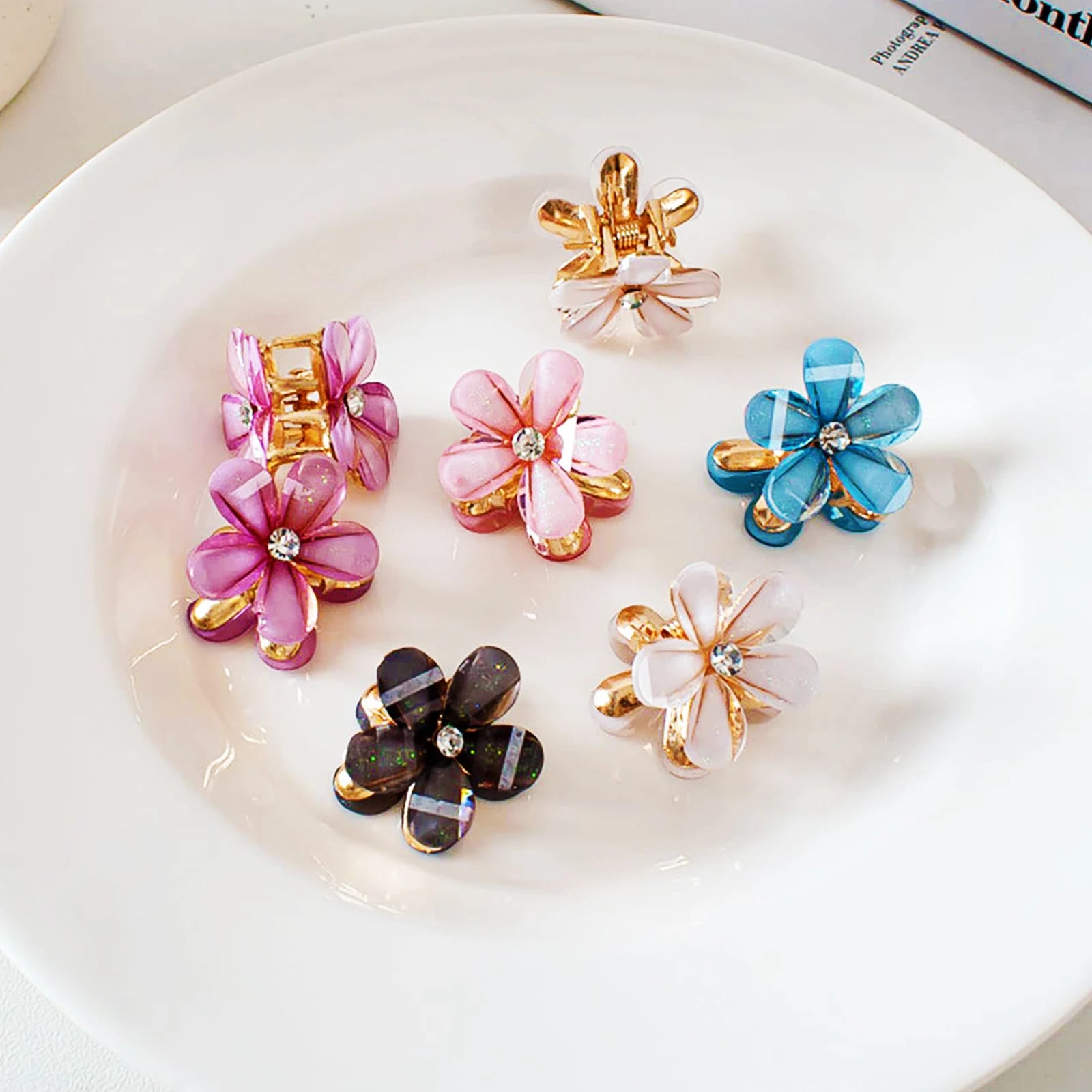 Super Fairy Floral Hair Clips – 12PCS Mini Rose & Tulip Metal Hair Accessories for Women & Girls