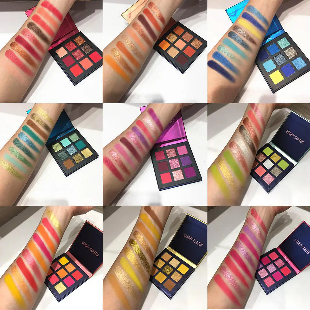 Beauty Glazed 9-Color Eyeshadow Palette – Matte & Shimmer, Long-Lasting Waterproof