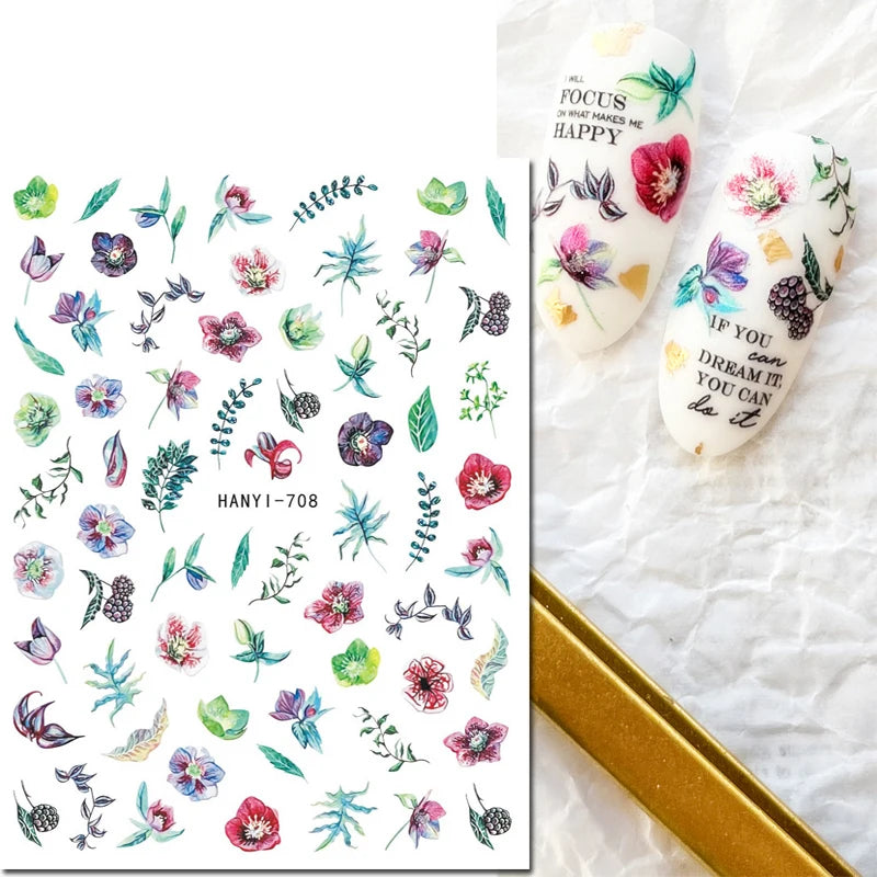 3D Floral & Butterfly Nail Art Stickers