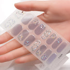 Dopamine Color 5-Sheet Nail Sticker Set – 80 Tips, 3D Foil & Line Full-Cover Wraps