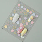 5D Smiley Face Nail Stickers – Embossed Japanese Macaron Decals