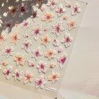 Cherry Blossom Gradient Nail Art Stickers – Laser Pink Flower Adhesive Decals