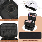 Portable Nail Dryer & Storage Bag – 30-Bottle Organizer Case
