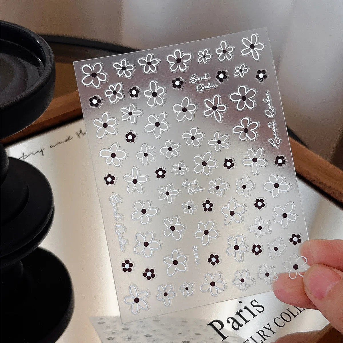 5D Floral Nail Art Stickers – Five-Petal 3D Manicure Decals