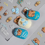 Kawaii Capybara & Spotted Puppy Nail Art Stickers – DIY Manicure Decals