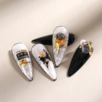 Black & Bronze Nail Art Stickers – Animal, Plant & Love English Designs