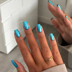 Metallic Blue Mirror Shine Nail Polish – Regular Lacquer for Manicure