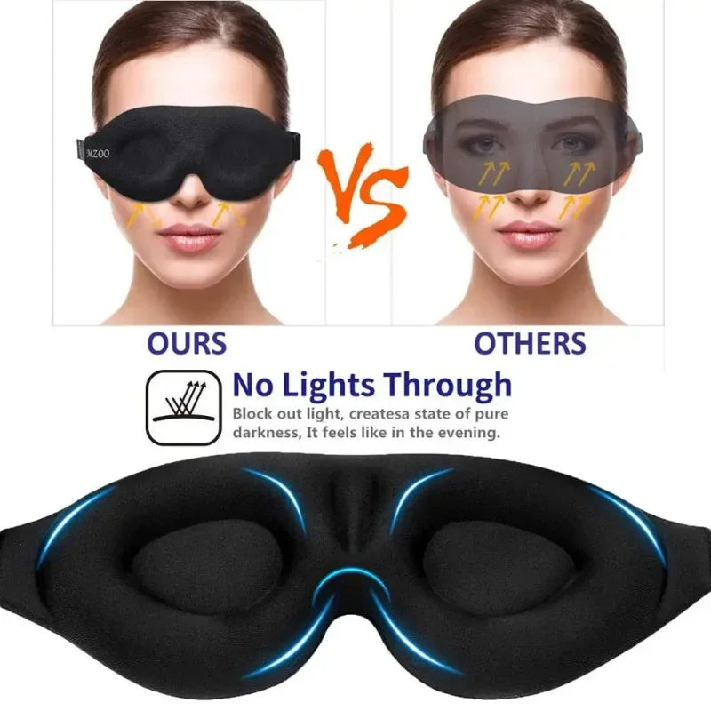 3D Contoured Eye Mask for Sleeping – Concave Molded Night Blindfold, Light Blocking Sleep Mask for Women & Men, Cute Comfort Design