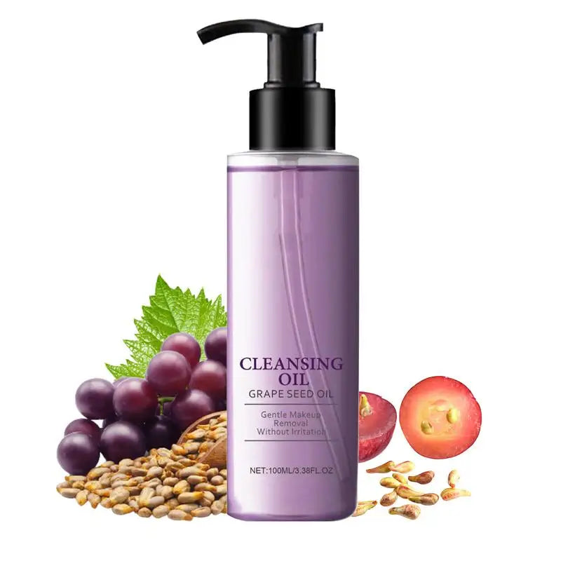 Non-Greasy Grape Facial Cleansing Oil – Moisturizing, Mild Makeup Remover