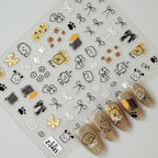 5D Cute Animal Nail Stickers – Cat & Dog Graffiti Decals