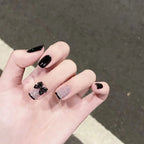 24Pc Leopard Chain Ballerina Press-On False Nails – Full Cover Reusable Tips