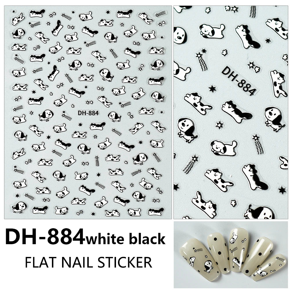 Kawaii Capybara & Spotted Puppy Nail Art Stickers – DIY Manicure Decals