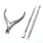 1pc Stainless Steel Dead Skin Remover – Double-Ended Cuticle Pusher & Nail Art Cleaner Tool