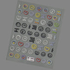 5D Smiley Face Nail Stickers – Embossed Japanese Macaron Decals