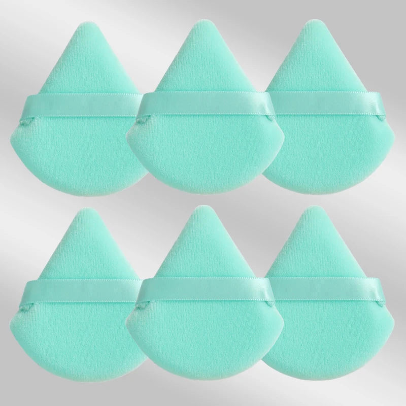 6 Pcs Triangular Makeup Sponge Puffs Soft Skin-Friendly Foundation Blenders for Home or Travel Use