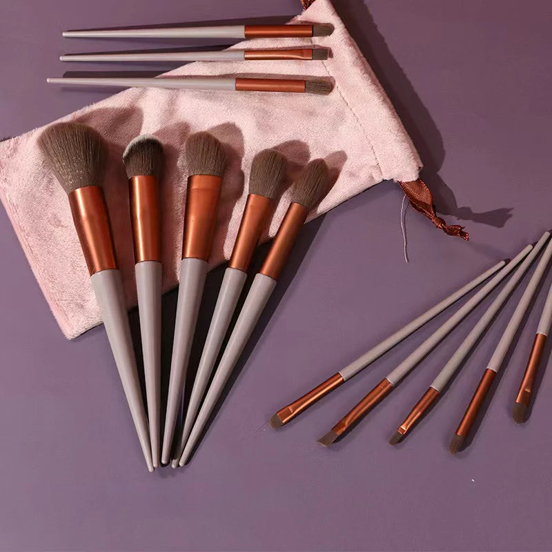 13-Piece Ultra Soft Makeup Brush Set – Face & Eye Tools