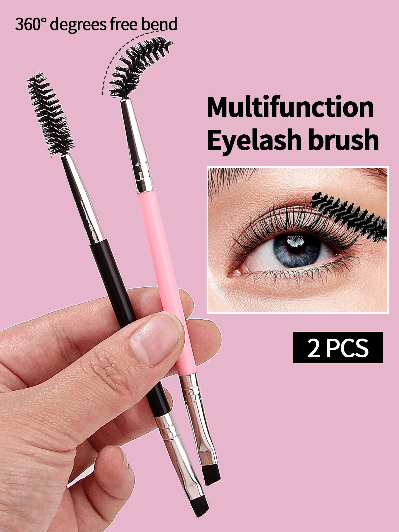 Professional Dual-Ended Eyebrow & Eyeliner Brush with Eyelash Comb
