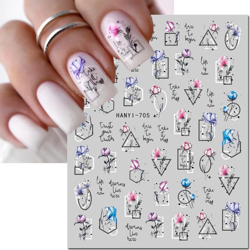 3D Floral & Butterfly Nail Art Stickers