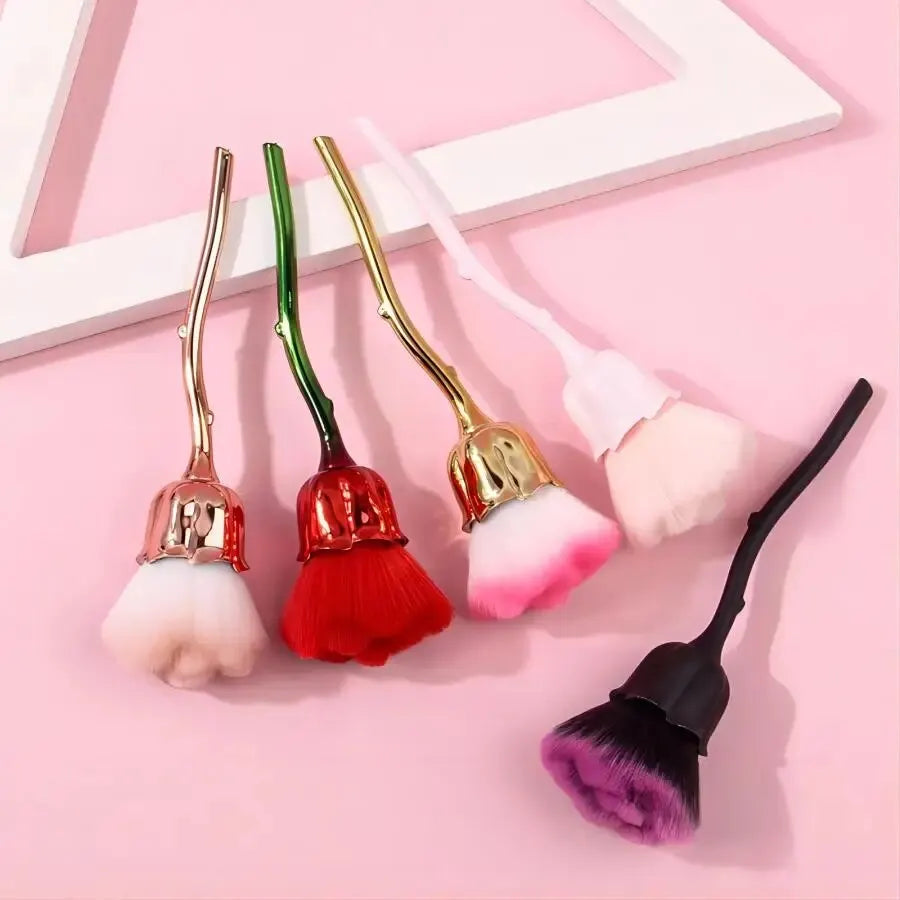 Black Rose Shaped Loose Powder Makeup Brush – Face & Nail Art Tool