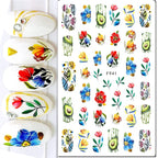 3D Floral & Butterfly Nail Art Stickers Decals