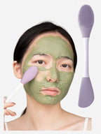Double Head Silicone Mask & Cleansing Brush – Face Wash Massager and Mud Mask Scraper Tool for Skincare Routine