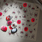 3D Halloween Nail Stickers – Laser Ghost, Spider & Pumpkin Decals