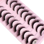 Cat Eye Wispy Mink Lashes – 10 Pairs, Natural Fluffy Long & Short False Eyelashes