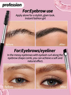 Professional Dual-Ended Eyebrow & Eyeliner Brush with Eyelash Comb
