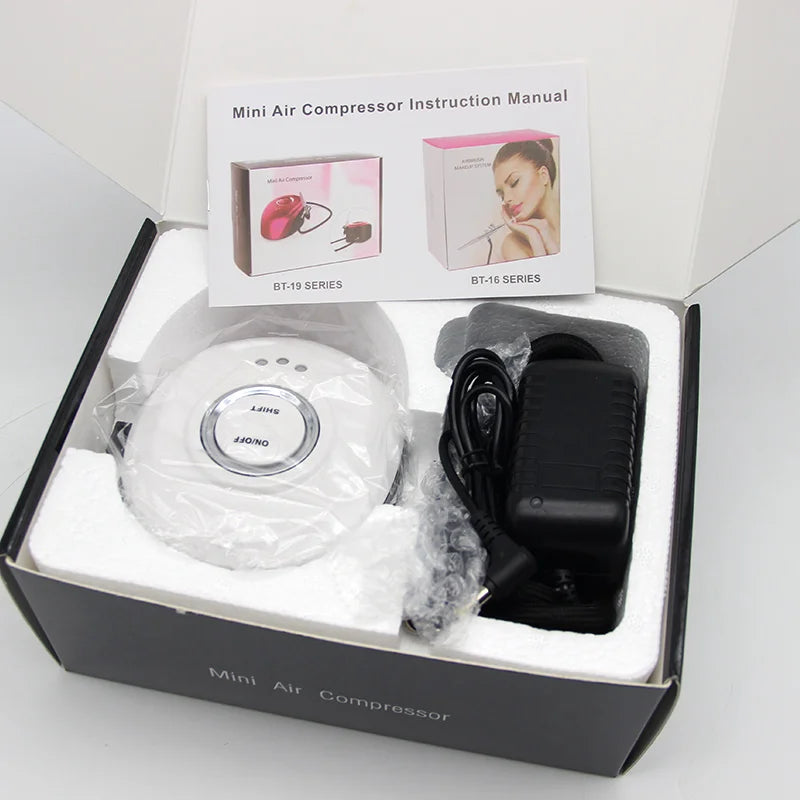 Portable Nano Mist Airbrush Kit – Oxygen Facial Spray & Makeup Compressor for Skincare, Tattoos, Nails & Cake Decorating