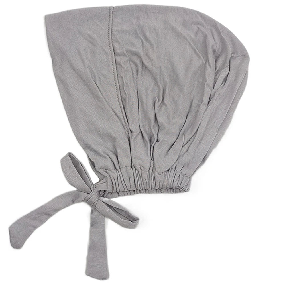 Modal Muslim Turban Hat Inner Hijab Cap with Rope – Islamic Underscarf Bonnet Headwrap Turbante Mujer