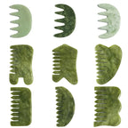 Natural Jade Comb Gua Sha Scraping Massage Tool