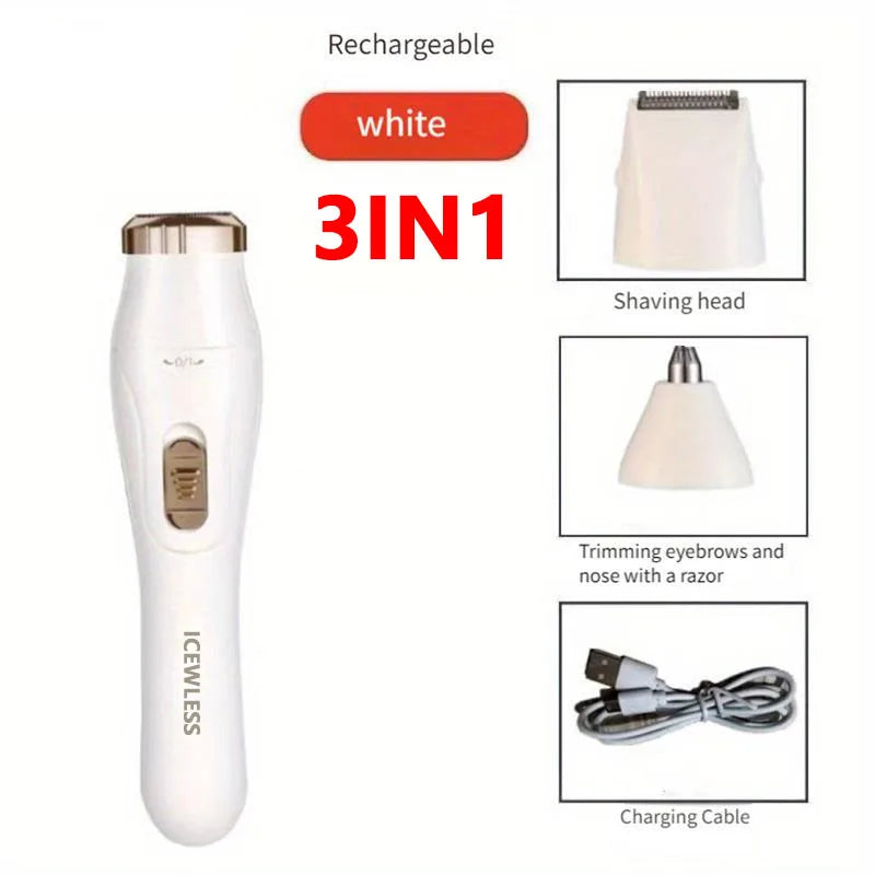 Electric Waterproof Hair Trimmer for Women – Painless Body & Facial Hair Removal